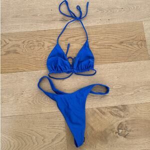 Natasia Swim - Maia Bikini Top & Leo Bikini Bottoms in Blue